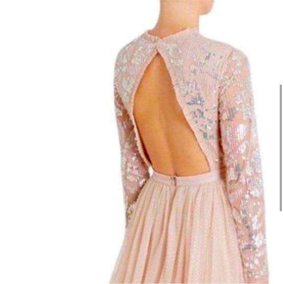 NWT NEEDLE & THREAD gloss midi dress in Blush pink size 10 US size 8 - Picture 3 of 6